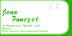 jeno panczel business card